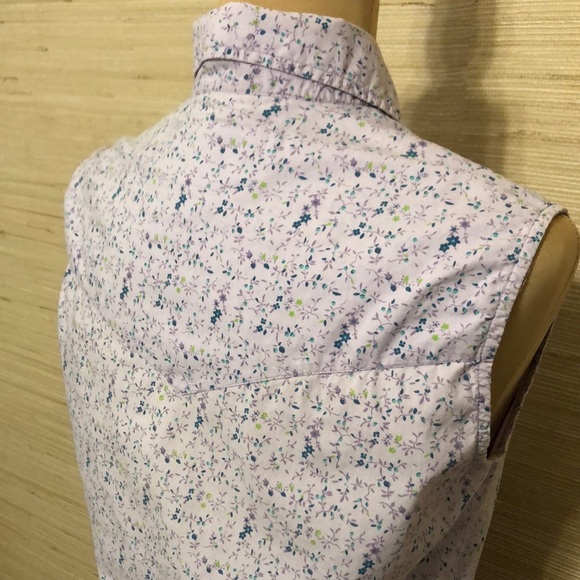 Crazy Cowgirl Lilac Purple Pearl Snap Floral Print I Sleeveless Collared Top Sm - Picture 11 of 13